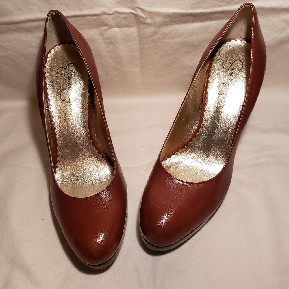 Jessica Simpson leather Platform heels - Brown